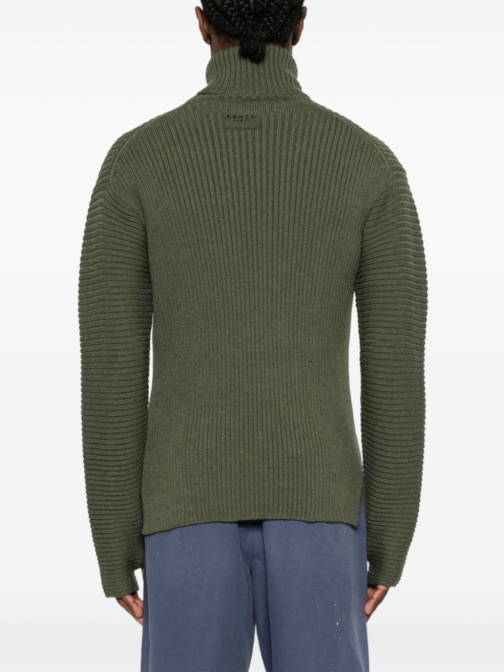 roll-neck ribbed-knit jumper - 4
