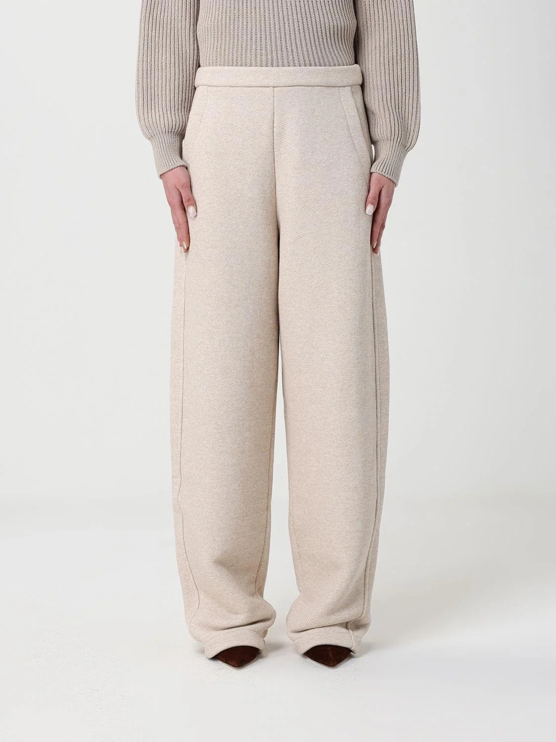 Max Mara Women Max Mara Cotton Blend Wide Leg Trousers - 1
