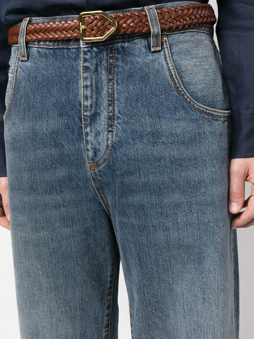 logo-patch straight-leg jeans - 5