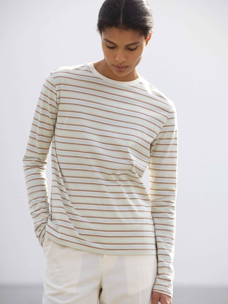 AURALEE GRADIENT STRIPE JERSEY L/S TEE outlook