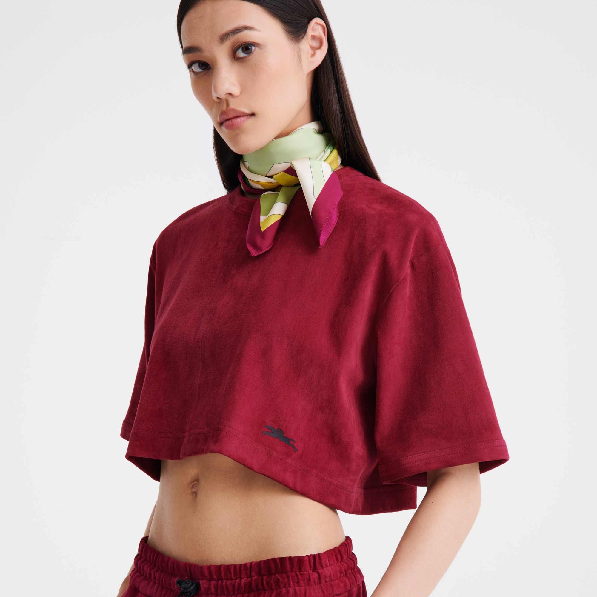 Leather crop top Beetroot - Leather - 4