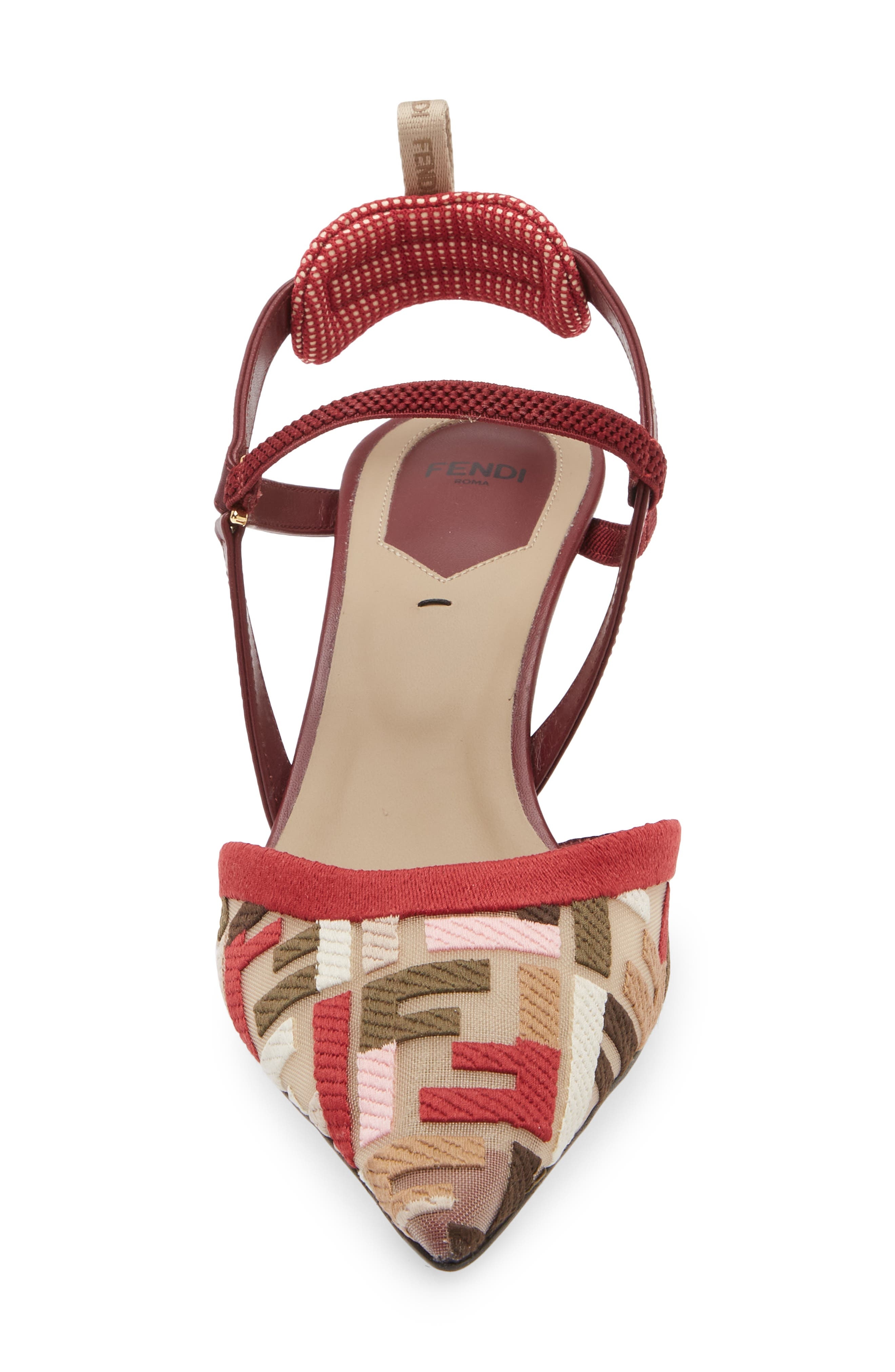 Fendi Colibrì Lite Pointed Toe Slingback Pump in Multicolor/Bordeaux at Nordstrom - 4