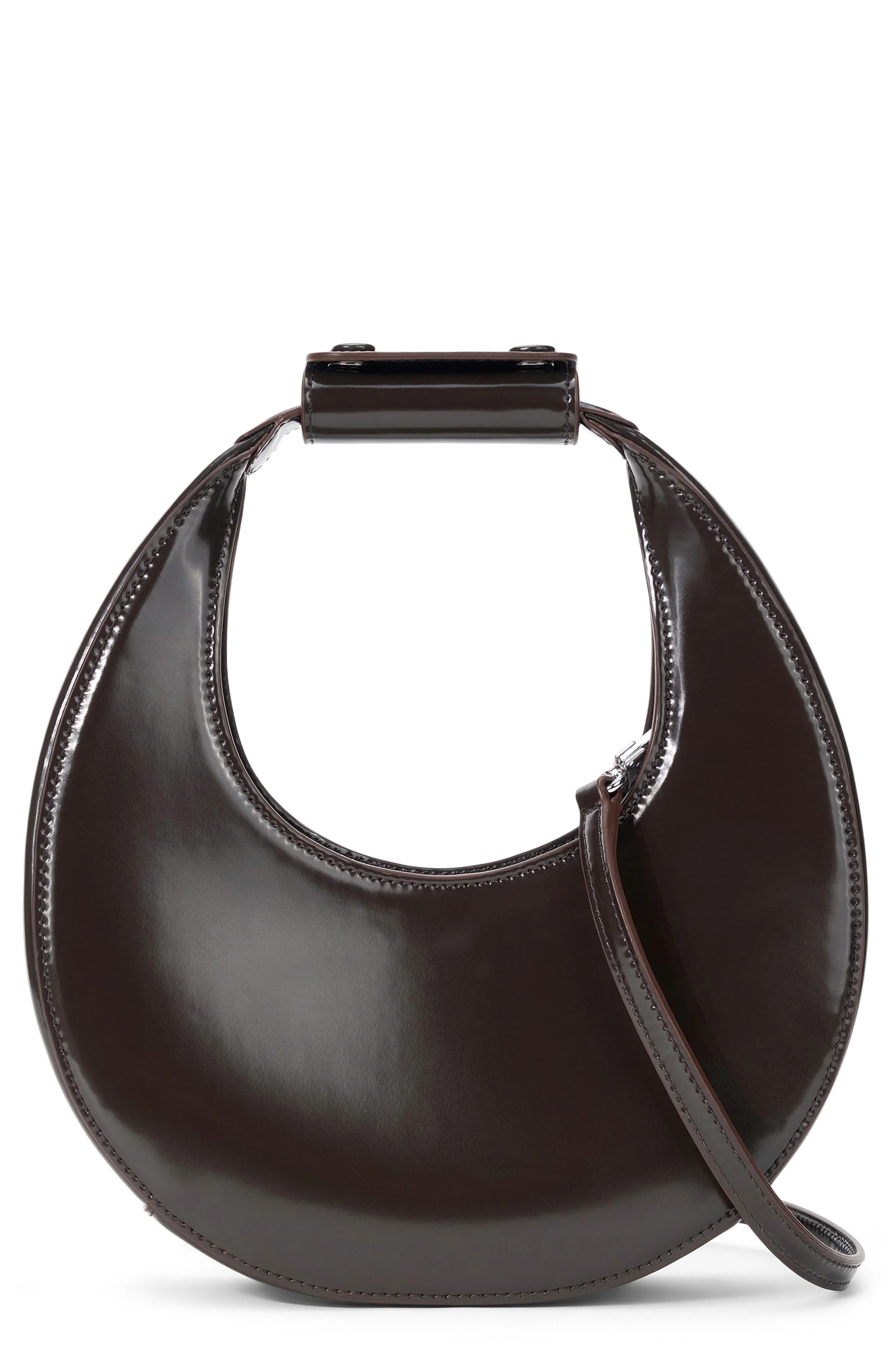 STAUD Mini Moon Leather Bag in Espresso at Nordstrom - 1