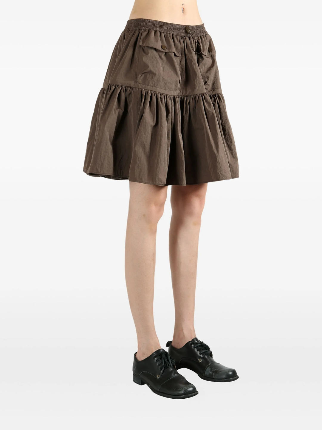 Elastic Waist Tiered Skirt - 3