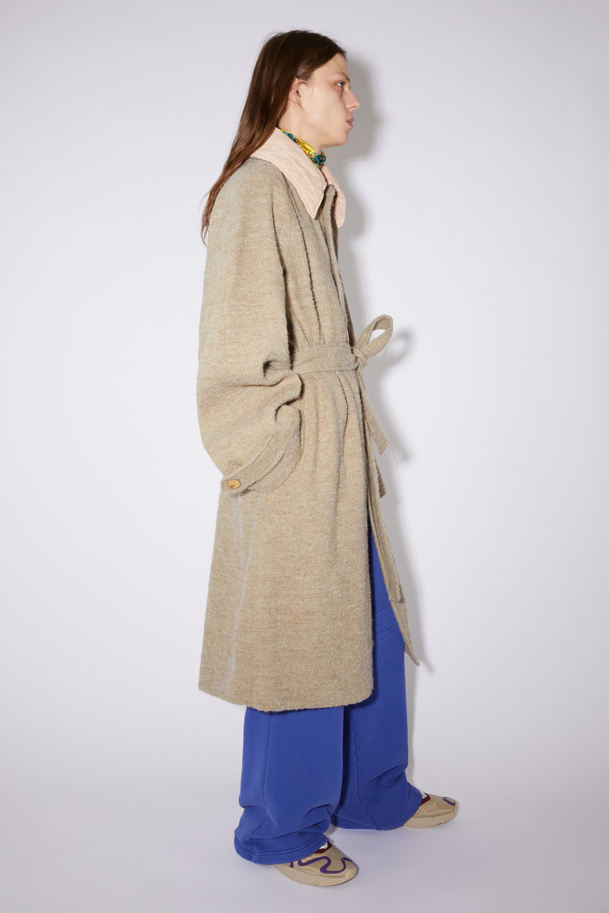 Wool linen coat - Sand beige - 4
