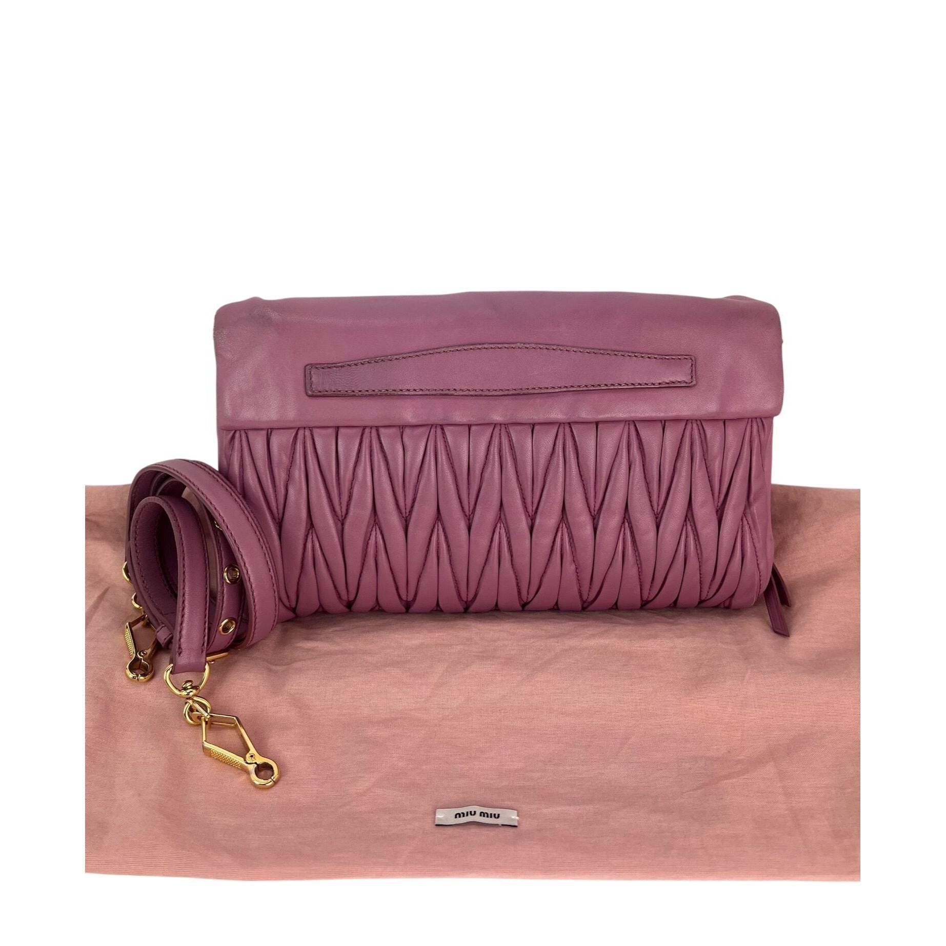 Miu MIU Matelasse Pink Nappa Leather Shoulder Bag - 2
