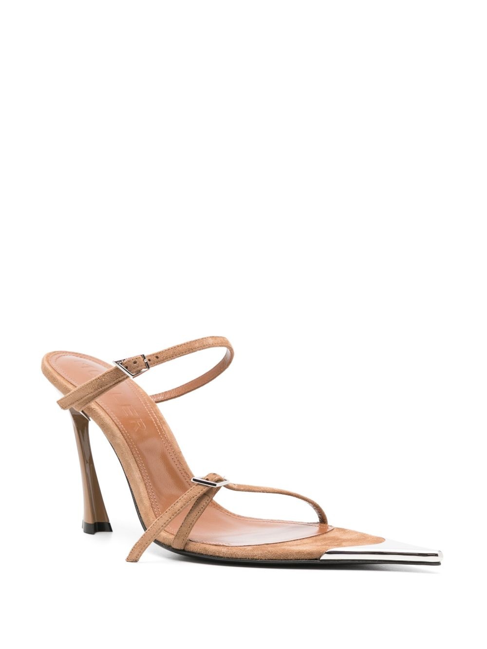 95mm double-strap suede sandals - 2