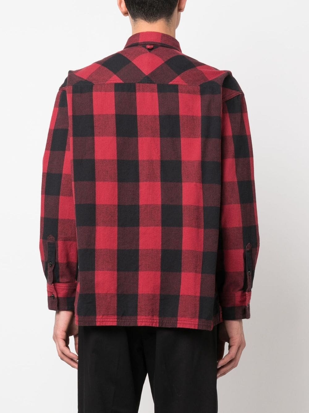 check-pattern cotton shirt - 4