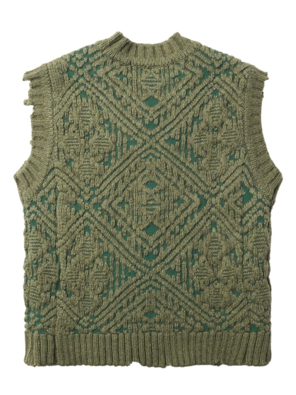 jacquard knitted vest - 6