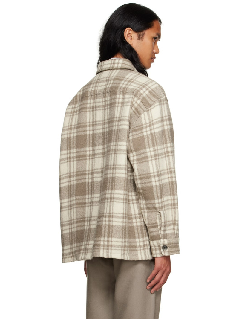 Beige & Off-White Oversized Shirt 3