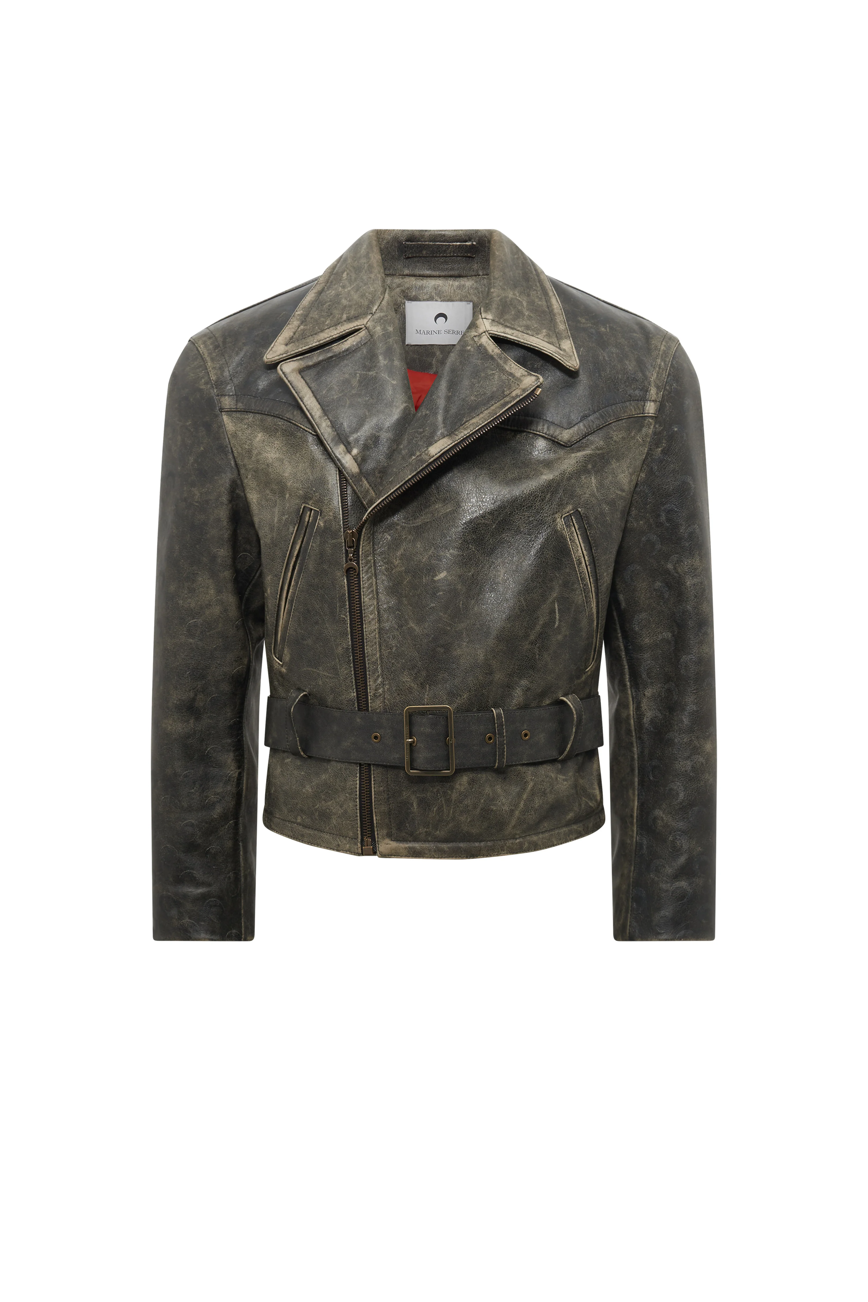 Vintage Moon Leather Biker Jacket - 1