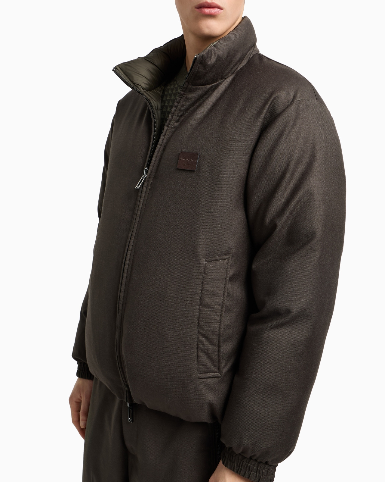 REVERSIBLE WOOL-BLEND TWILL DOWN JACKET - 7