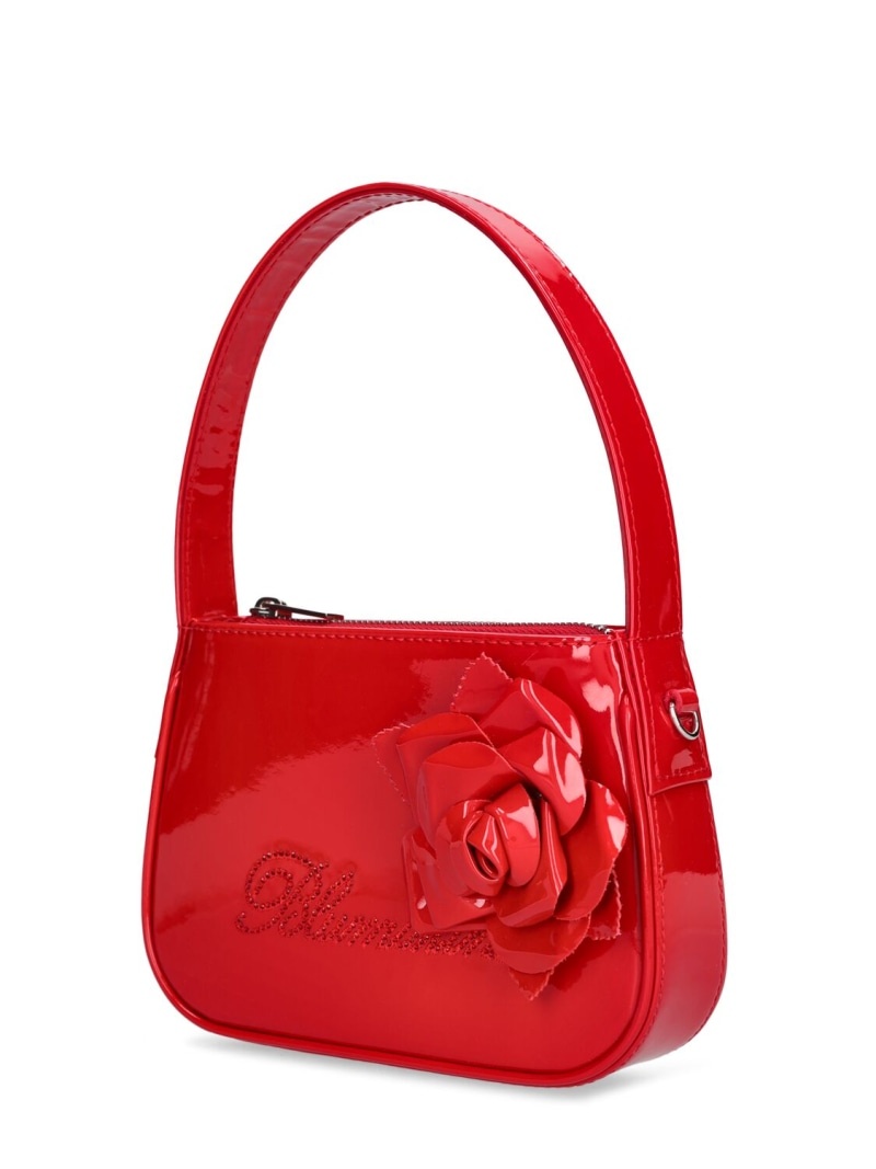 Patent leather top handle bag - 4