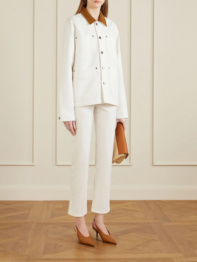 KHAITE Wyatt Corduroy-trimmed Denim Jacket outlook