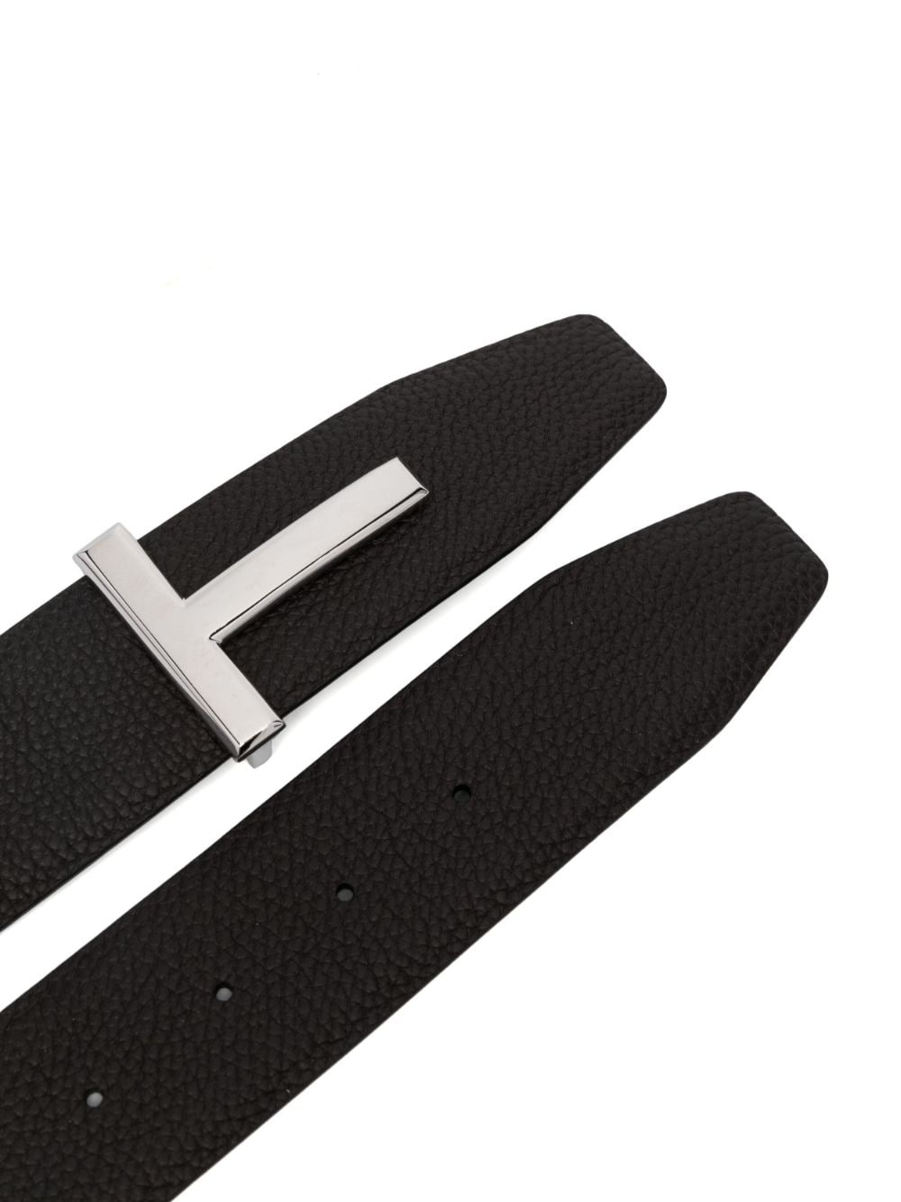T-buckle reversible leather belt - 2