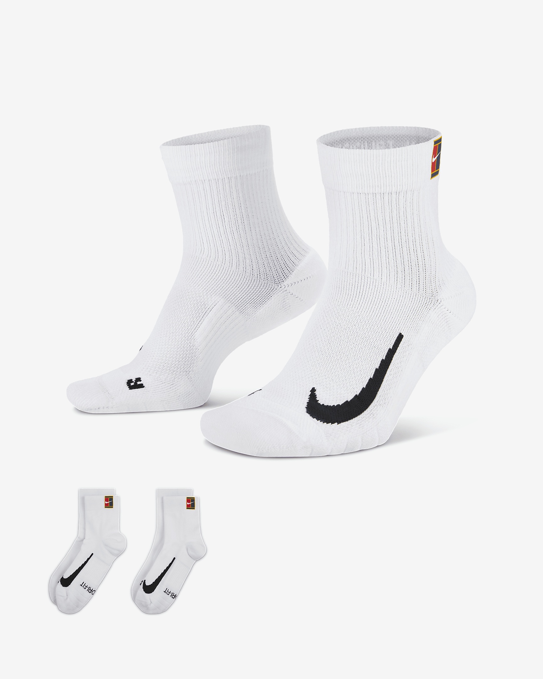 NikeCourt Multiplier Max Tennis Ankle Socks (2 Pairs) - 1