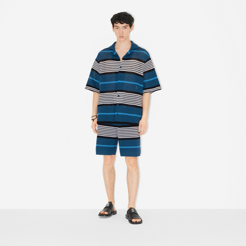 Burberry Short-sleeve Stripe Print Nylon Oversized Shirt outlook