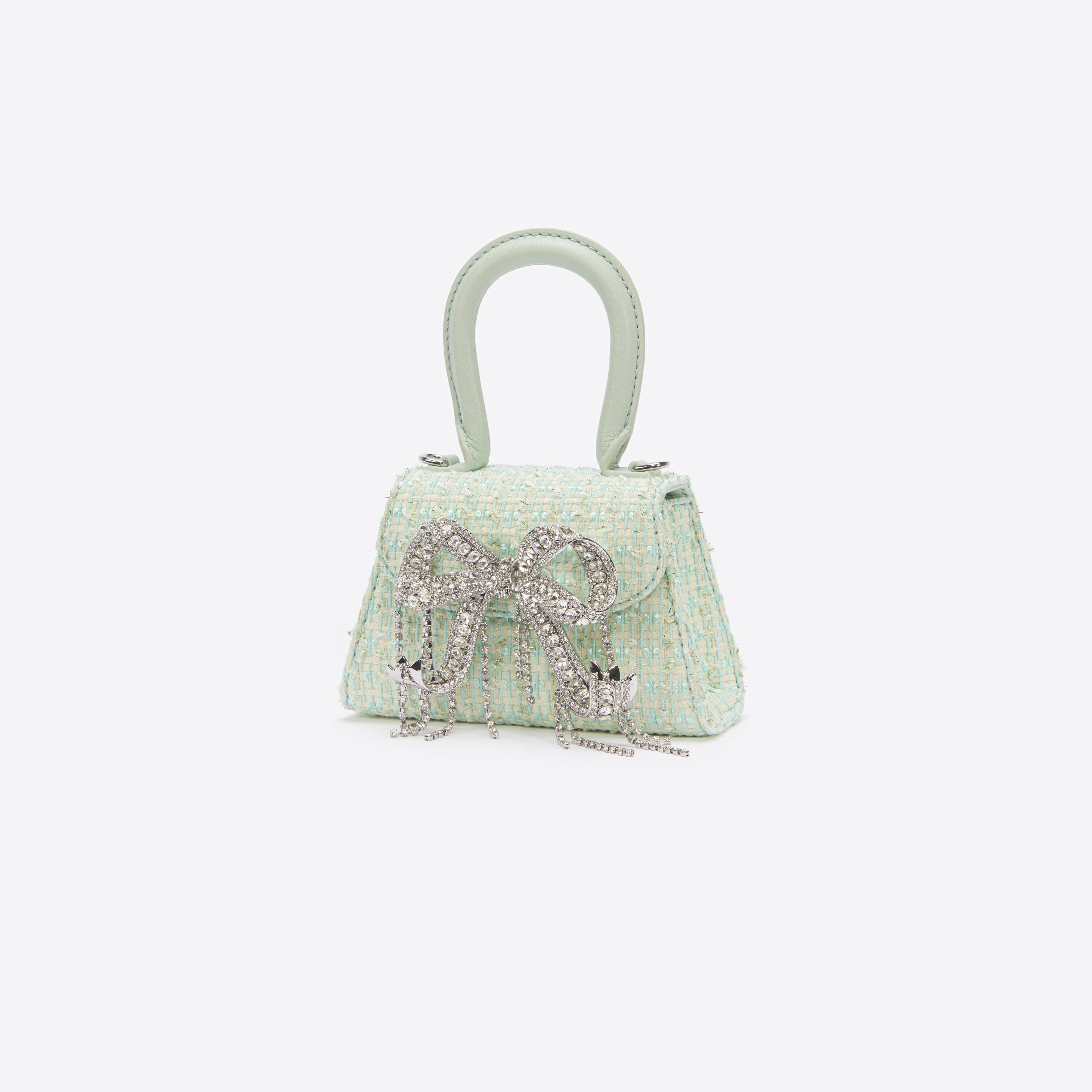 Mint Boucle Micro Bow Bag - 2