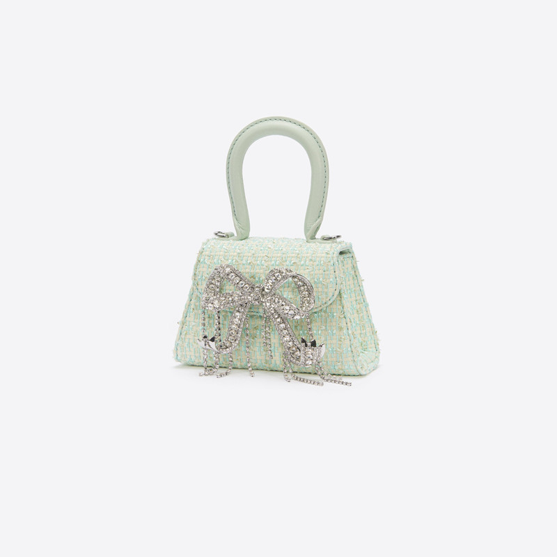 Mint Boucle Micro Bow Bag 2