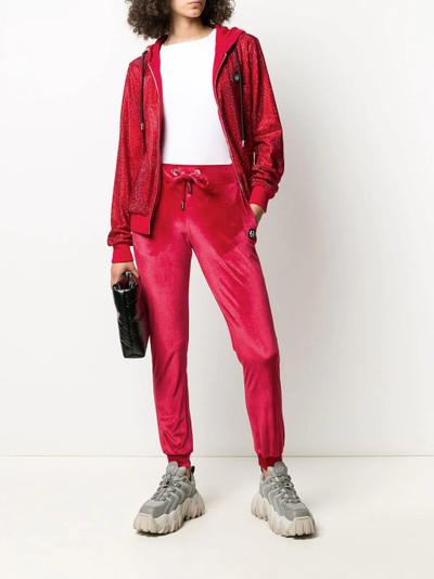 PHILIPP PLEIN Teddy Monogram velvet track pants outlook