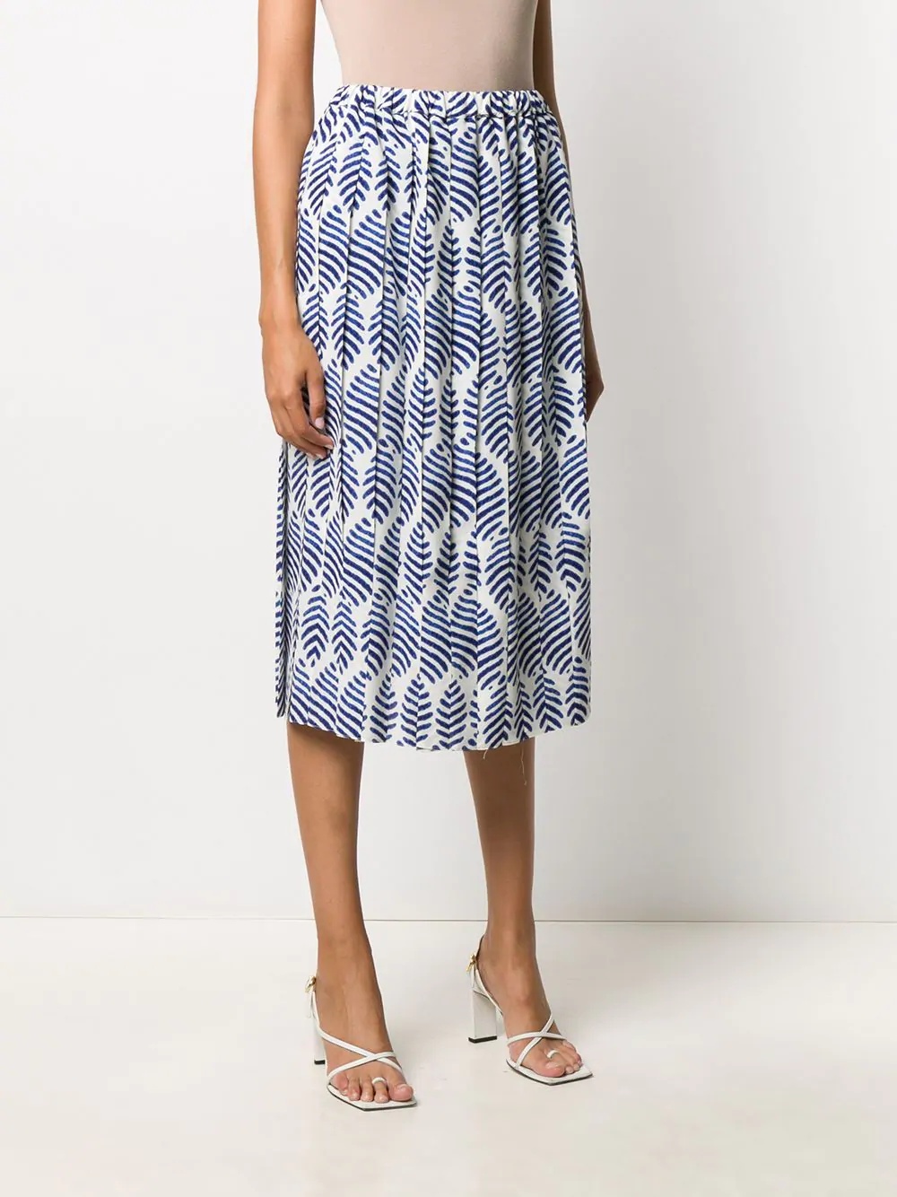 leaf pattern midi skirt - 3