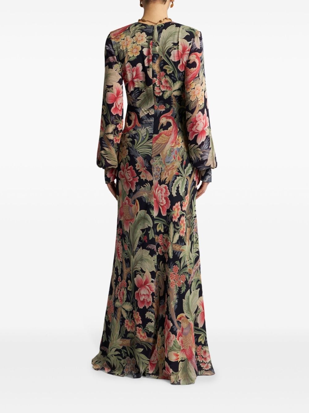 Etro Floral Long Sleeve Silk Maxi Dress | nordstrom | REVERSIBLE