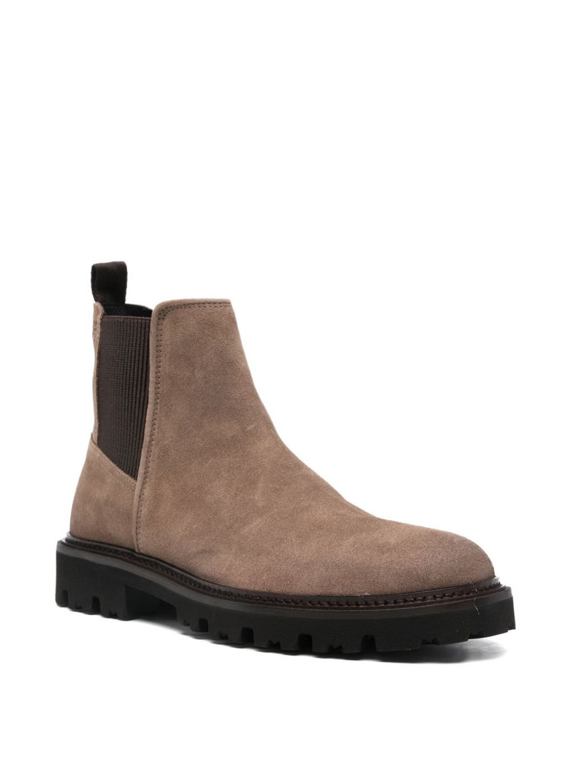 BOSS leather ridged-sole boots outlook