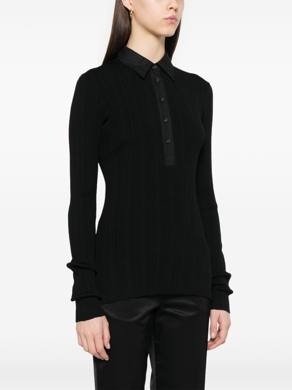 knitted polo top - 3