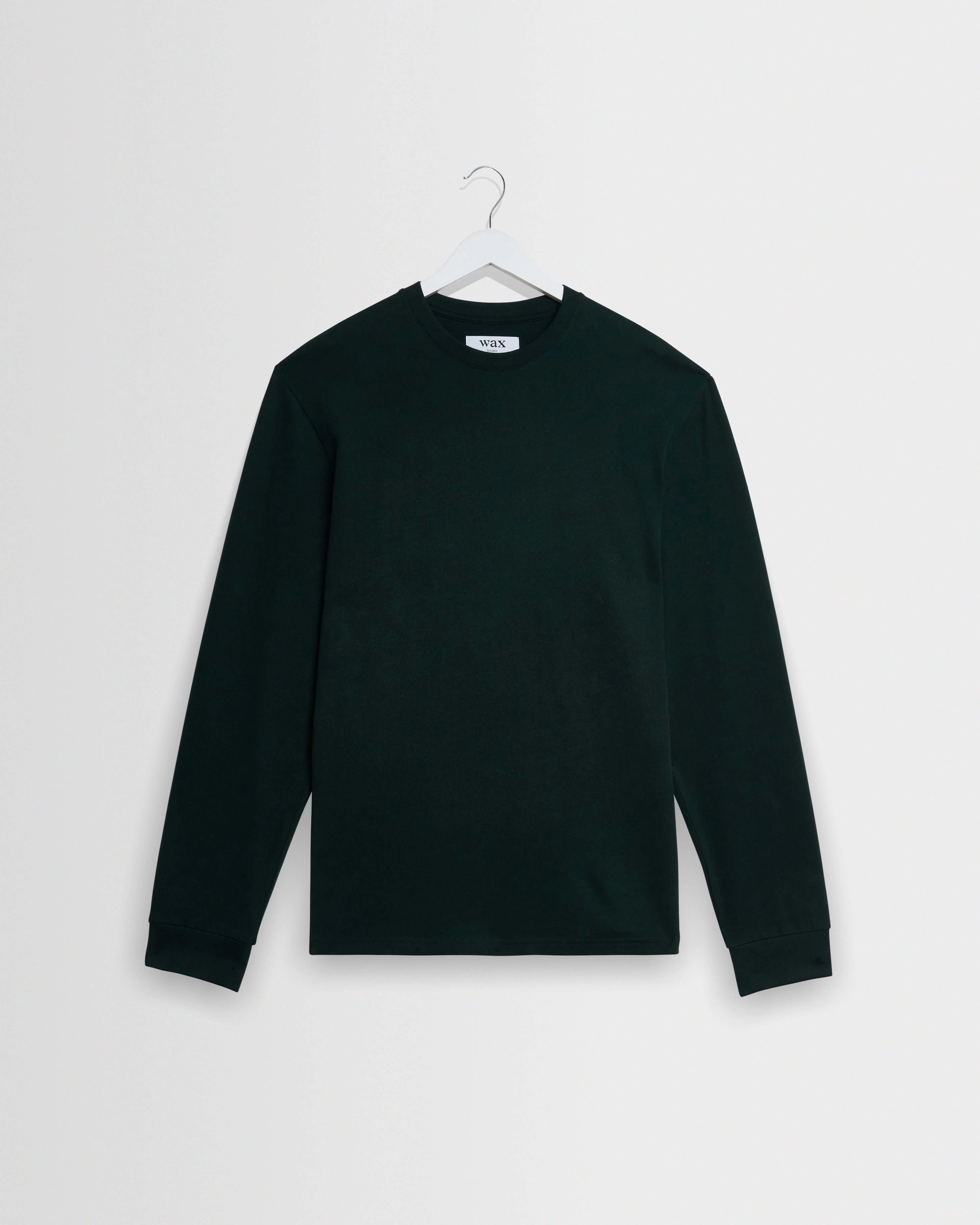Hayden - Dark Green Emorised Cotton Long-Sleeve T-Shirt - 1
