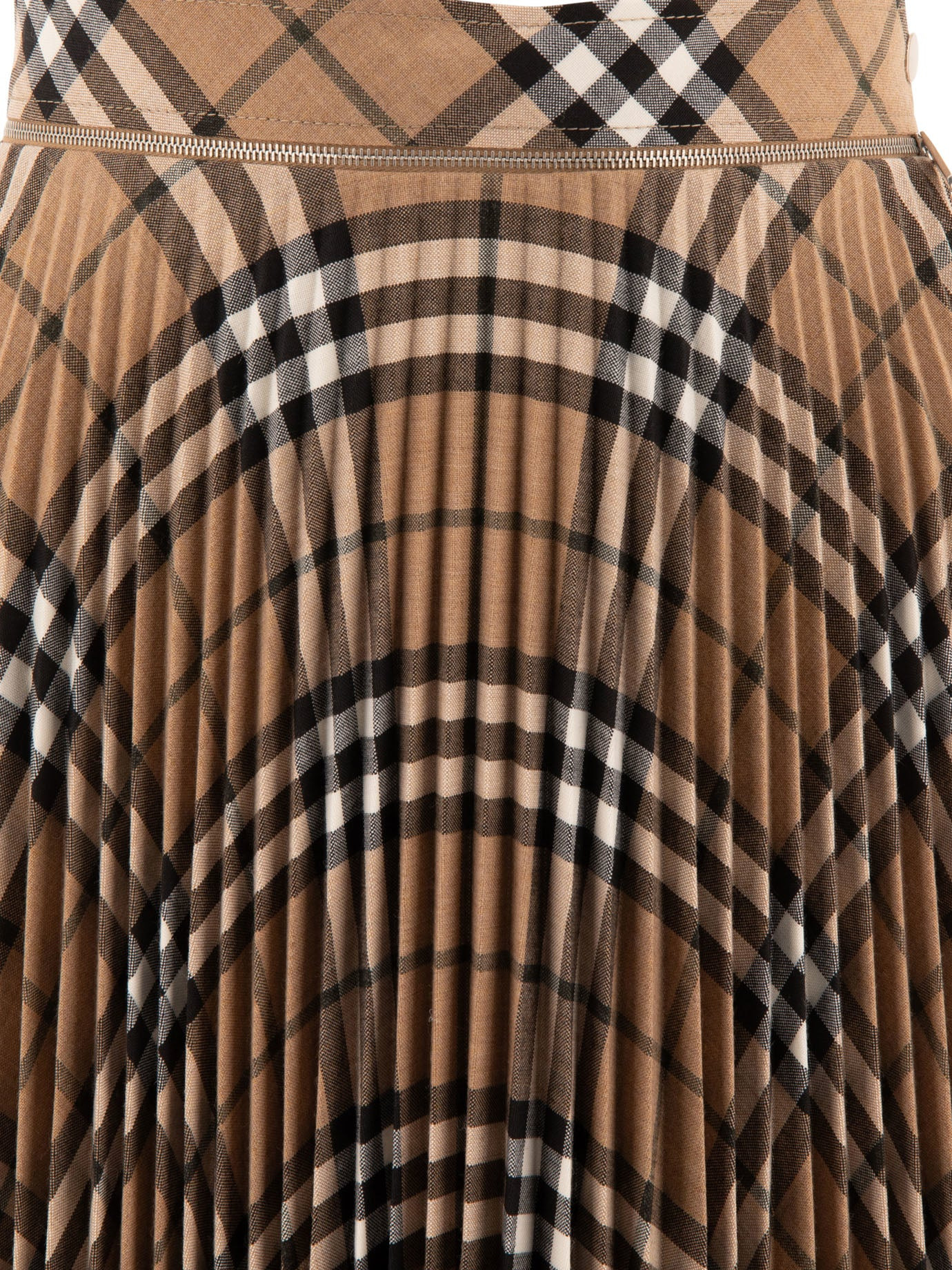 Burberry Wool Blend Pleated Check Skirt - 3