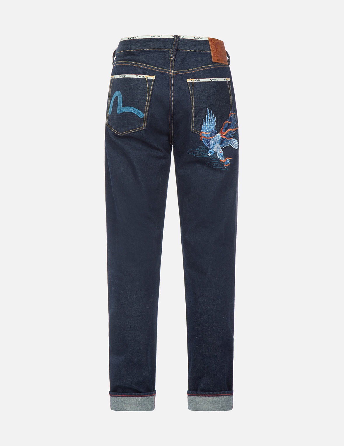 Seagull and Eagle Embroidery Carrot Fit Jeans #2017 - 1