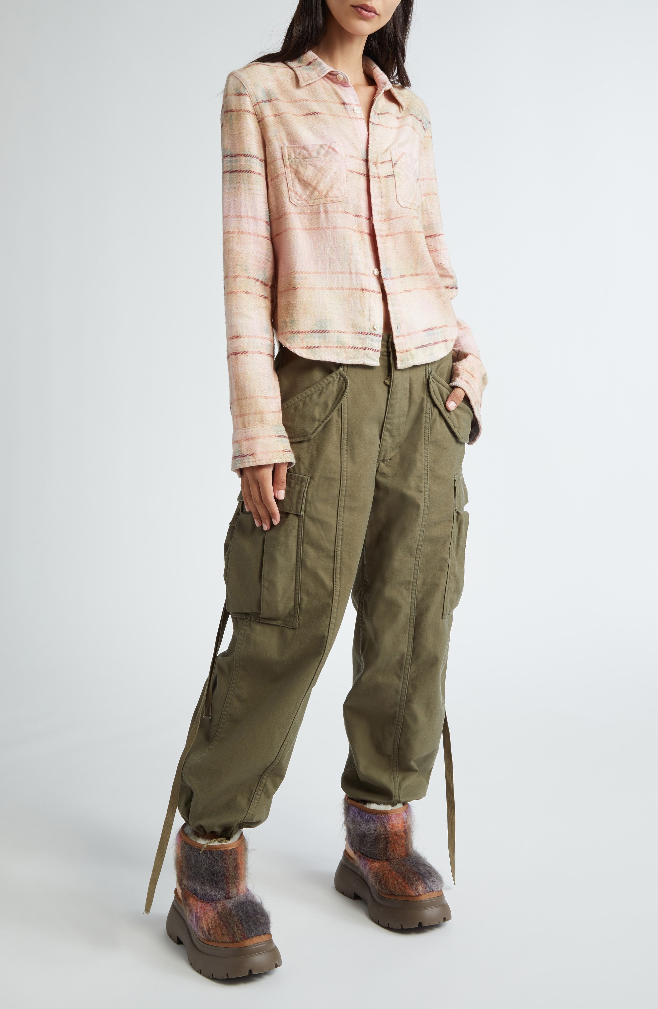 R13 Cotton Twill Parachute Cargo Pants in Vintage Olive Drab at Nordstrom - 2
