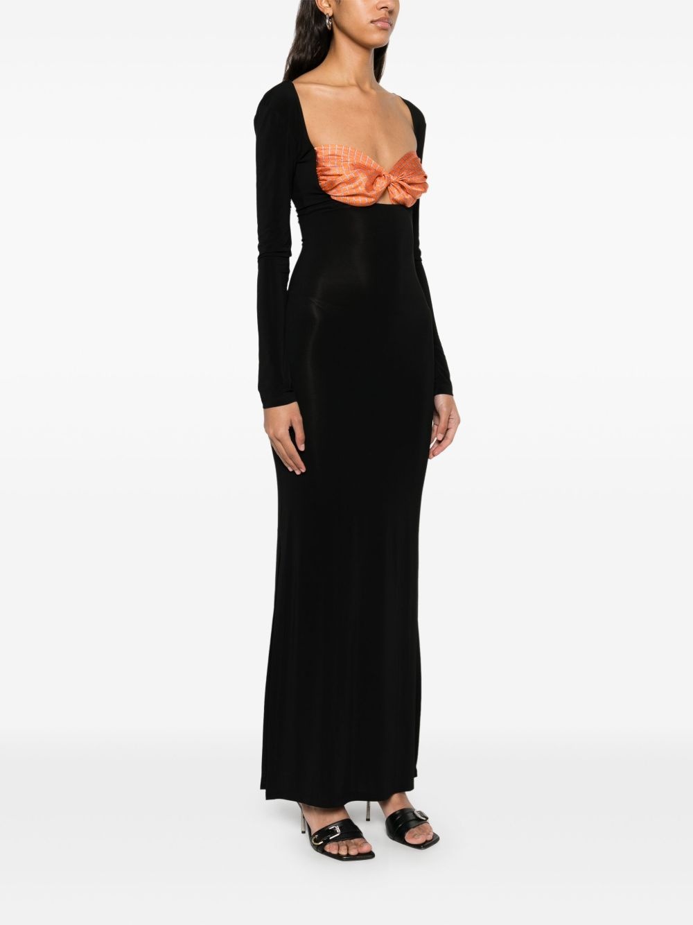 Regenerated Silk Scarves maxi dress - 3