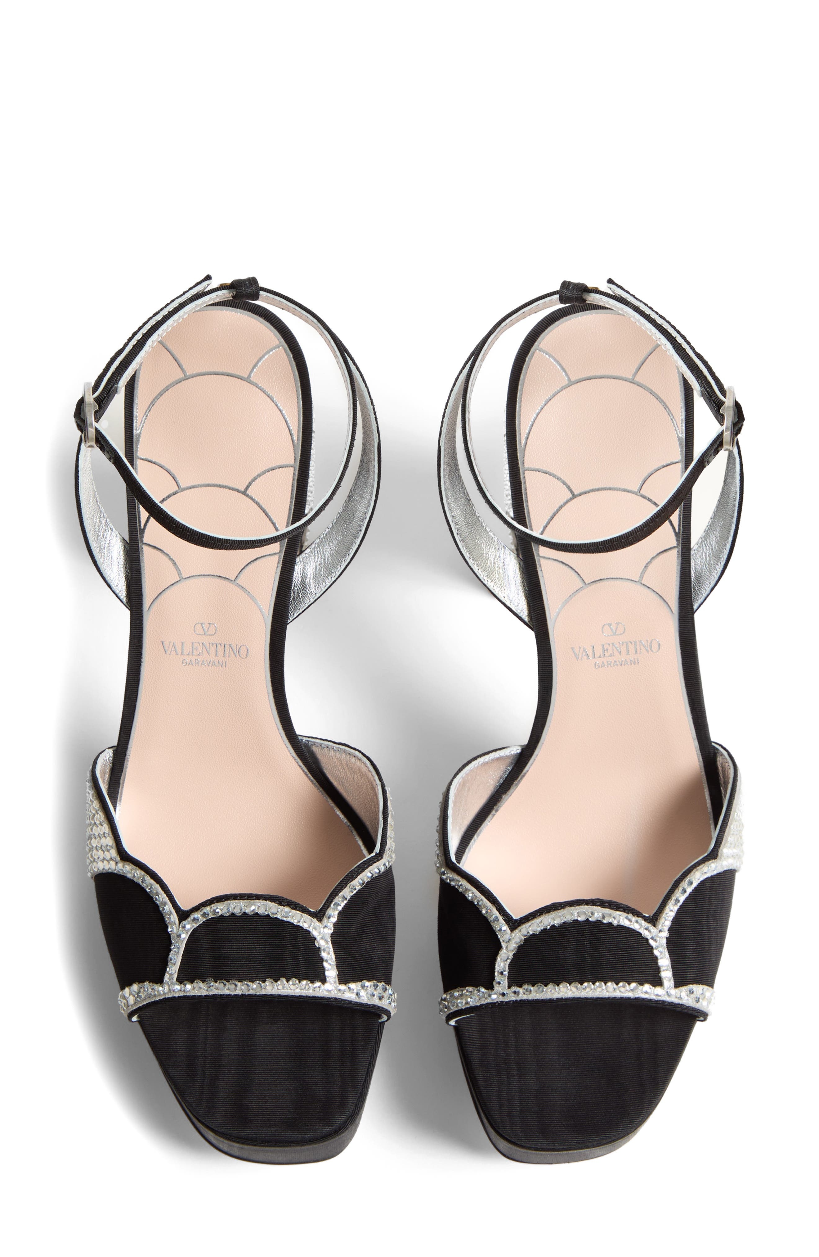 Valentino Garavani Bowow Platform Sandal in Black/Silver at Nordstrom - 5