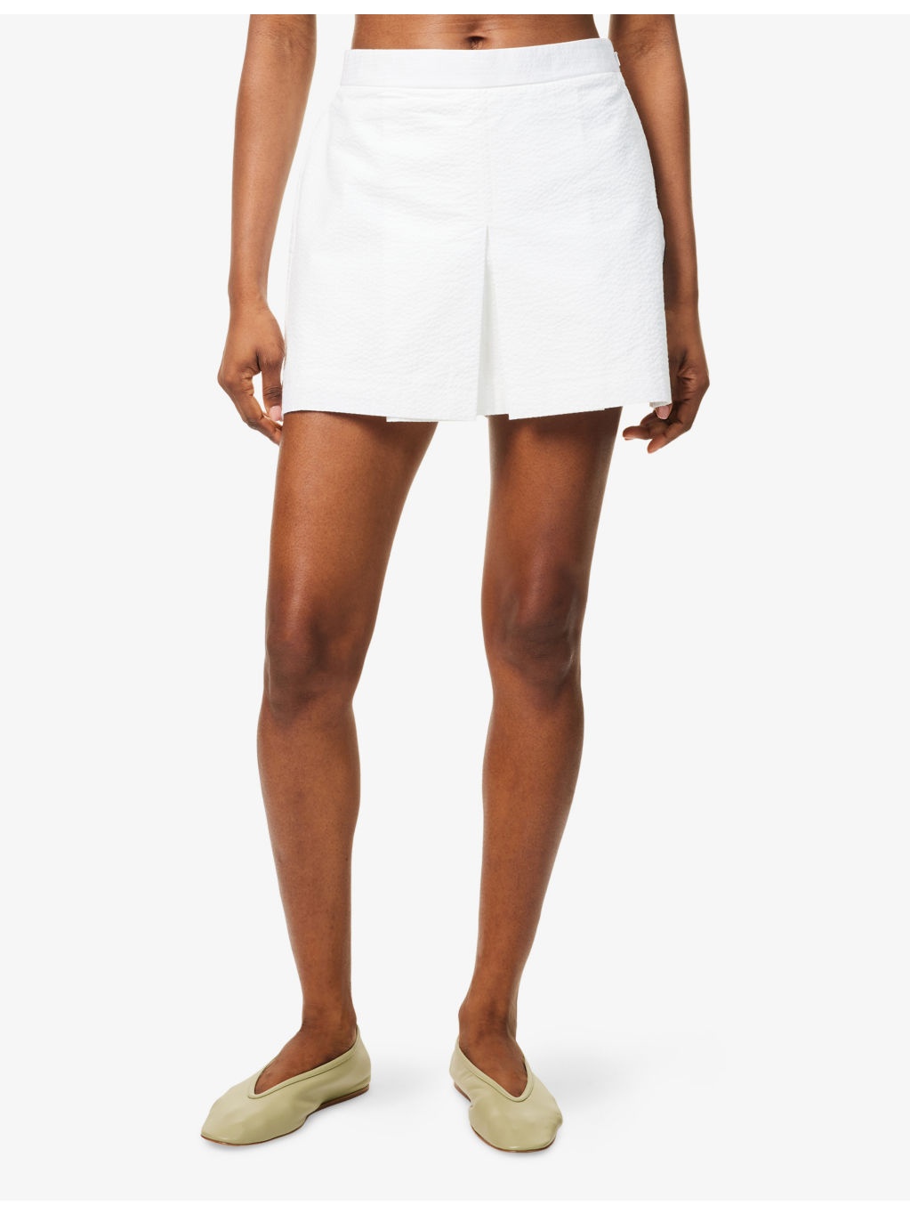 Seersucker Mid-Rise Woven Shorts - 3