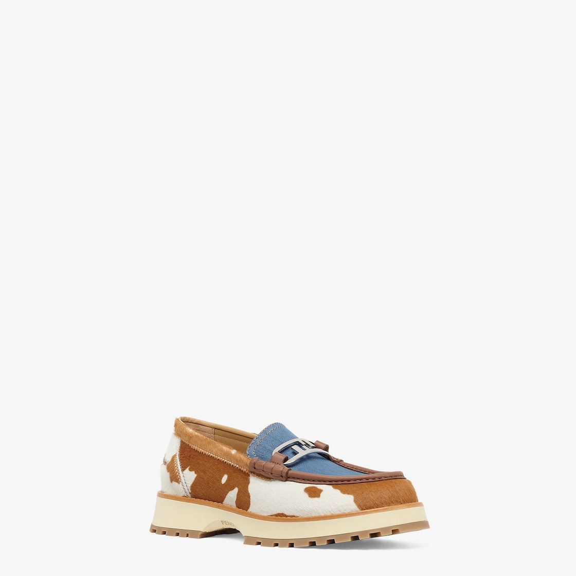 Loafers with visible stitched shoe apron and upper decorated with Fendi O’Lock detail. Made of pony  - 2