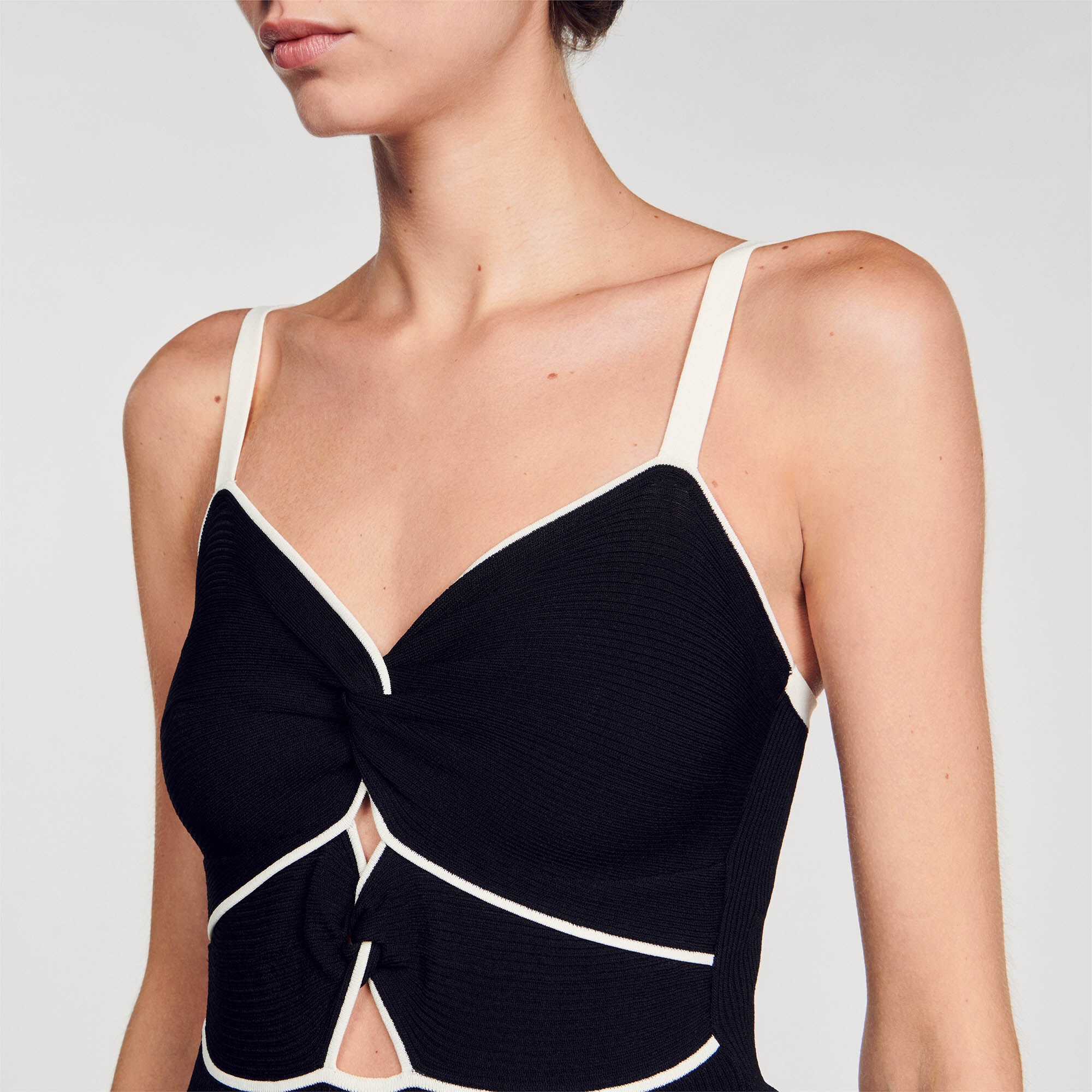TWO-TONE KNIT BODYSUIT - 4