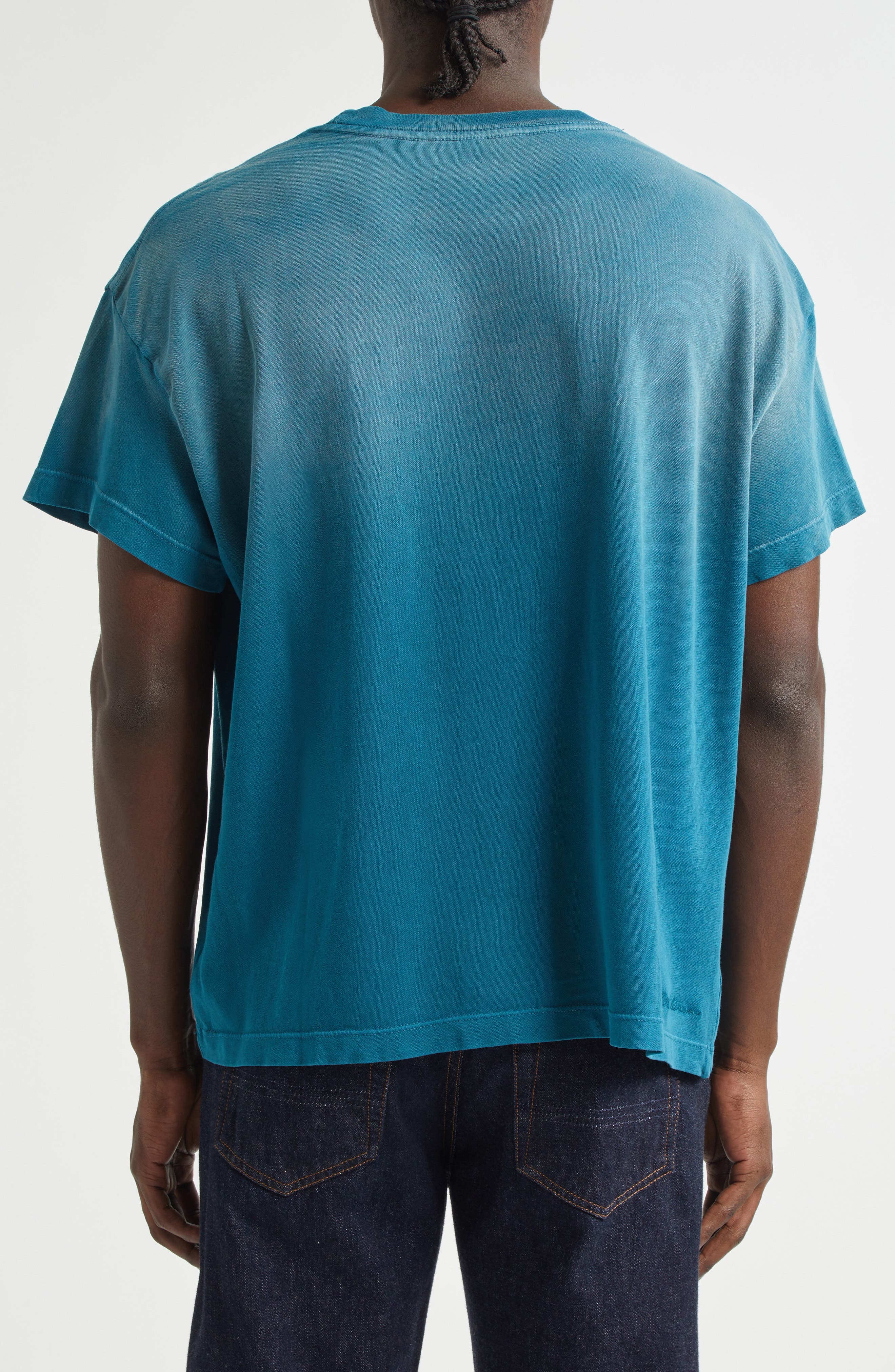 The Elder Statesman Sun Bleached Pica Cotton & Cashmere T-Shirt in Jet Ski at Nordstrom - 2