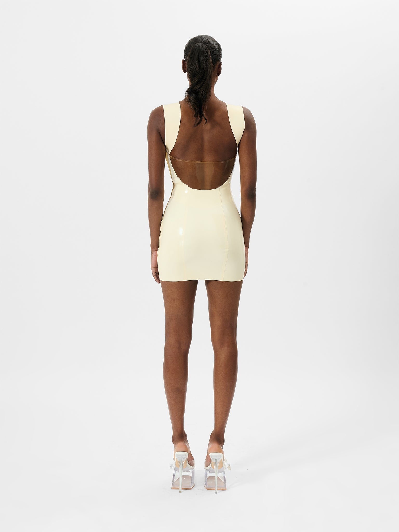 HOLLYWOOD LATEX DRESS WHITE - 4