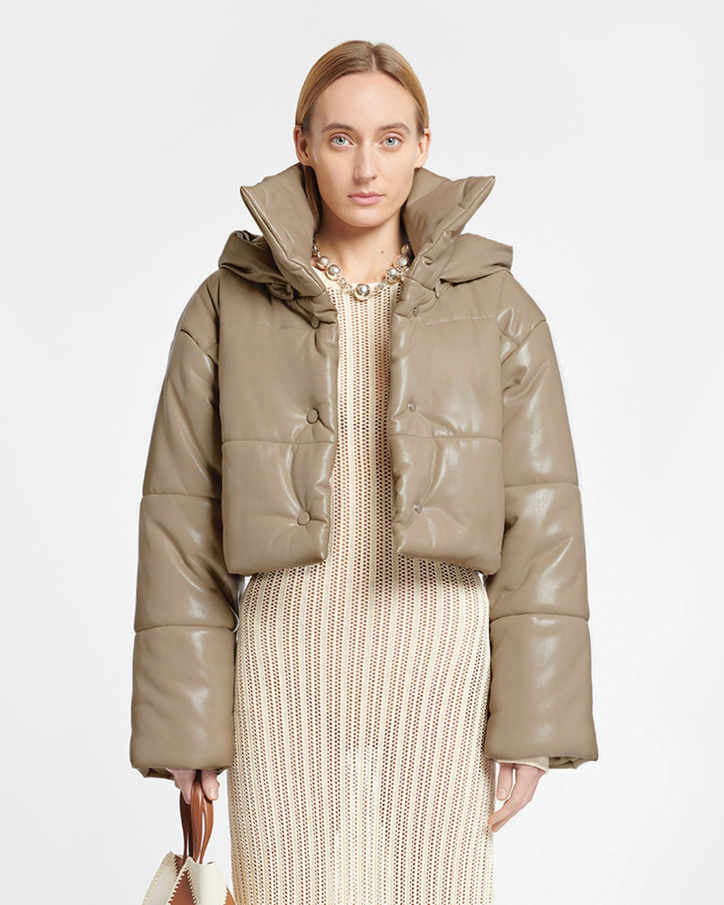 Nanushka Cropped Okobor™ Alt-Leather Puffer Jacket outlook