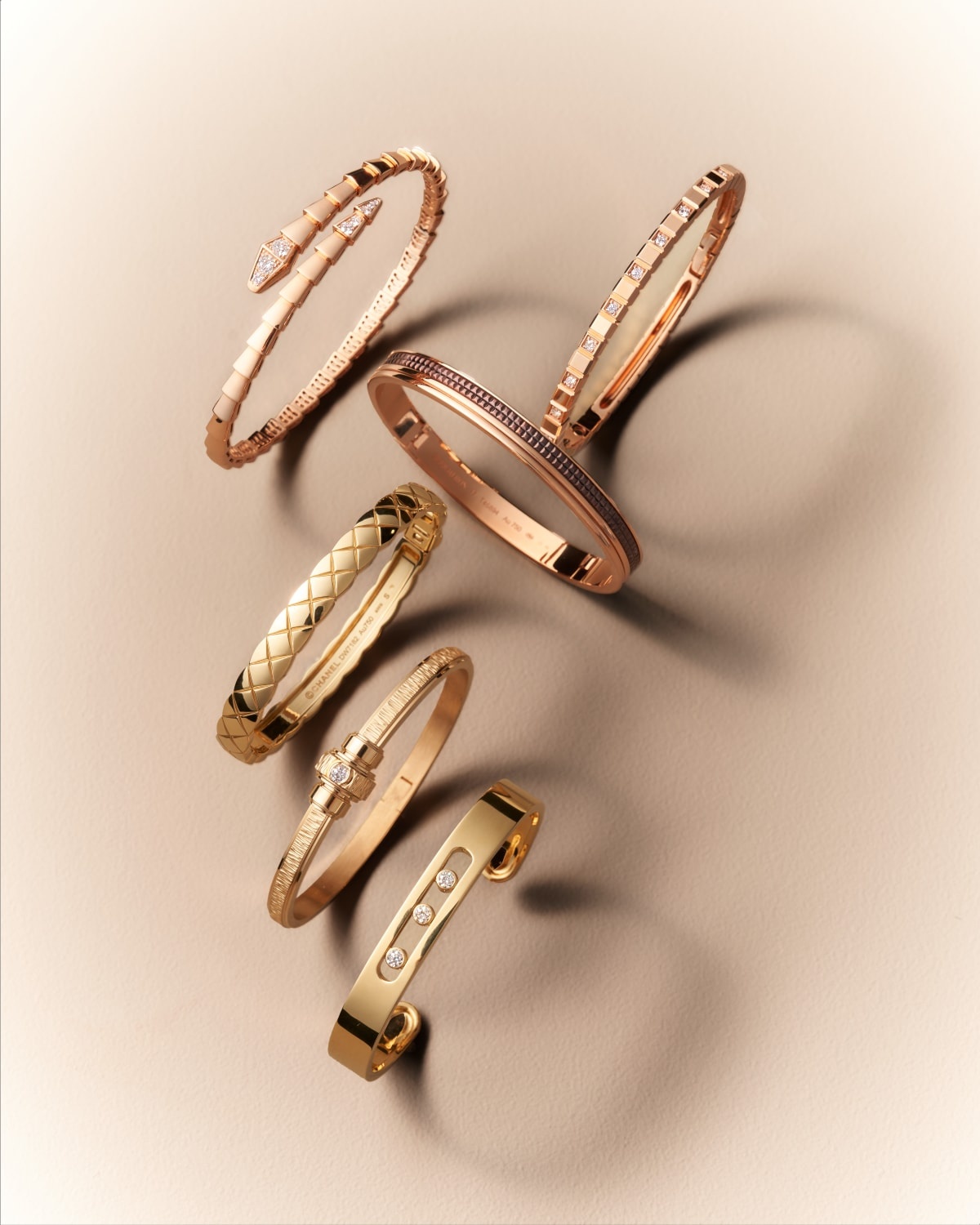 Ice Cube 18K Rose Gold Alternating Diamond Bracelet, Size Medium - 7
