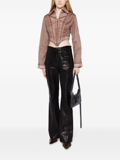 Jean Paul Gaultier cropped corset-style denim jacket outlook