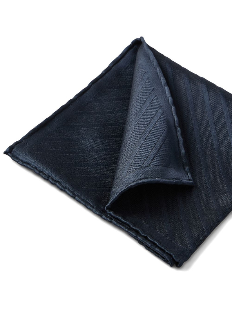 Brunello Cucinelli stripped-pattern silk pocket square outlook