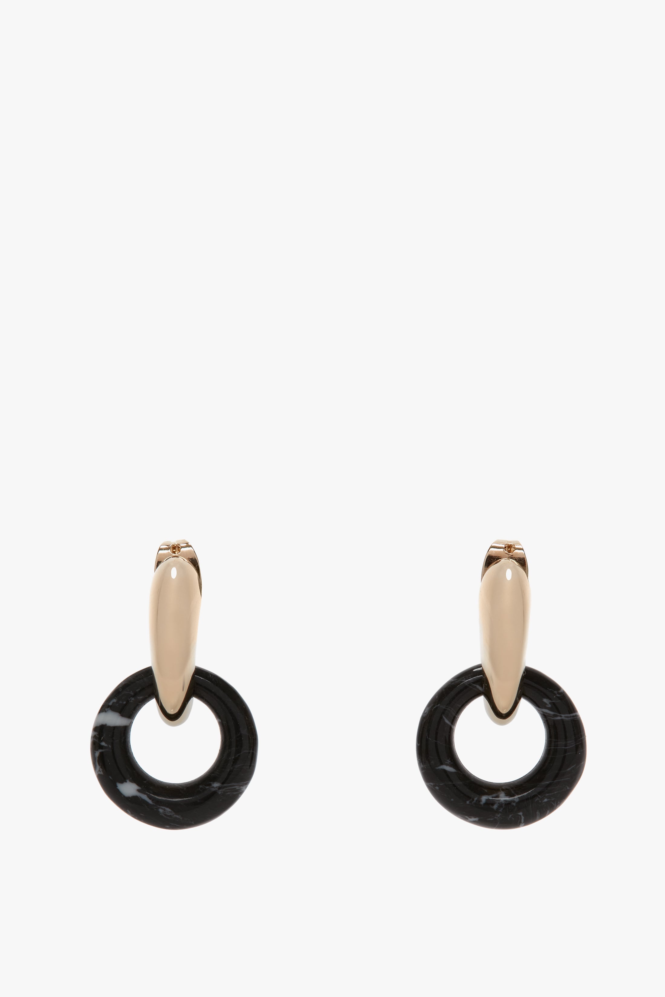 Exclusive Resin Pendant Earrings In Light Gold-Black - 3