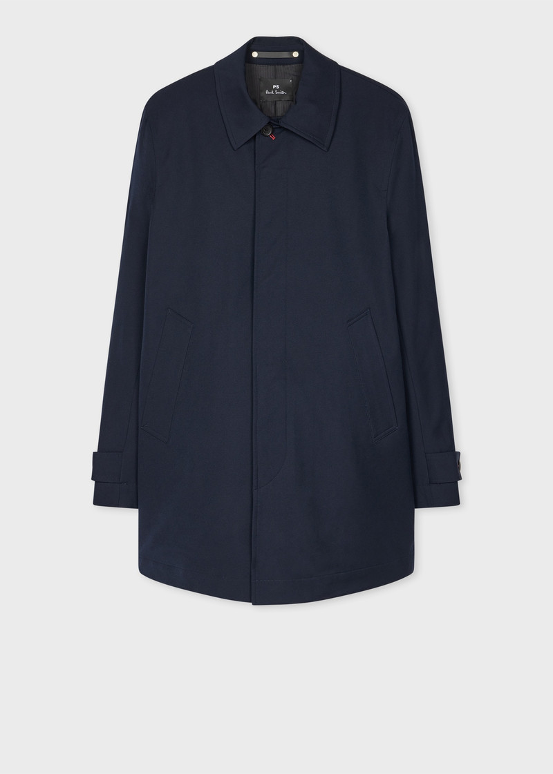 Navy Cotton-Blend Mac 1