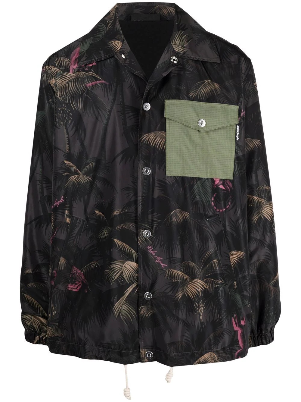 leaf-print shirt jacket - 1