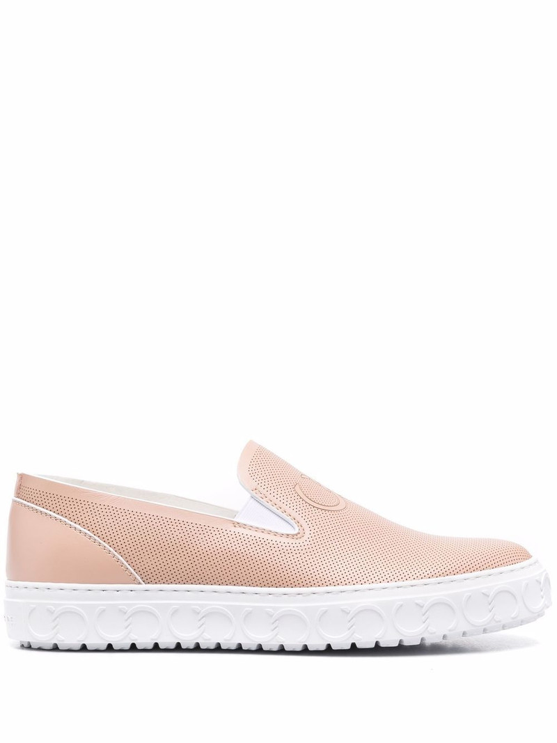 embossed-logo slip-on sneakers 1