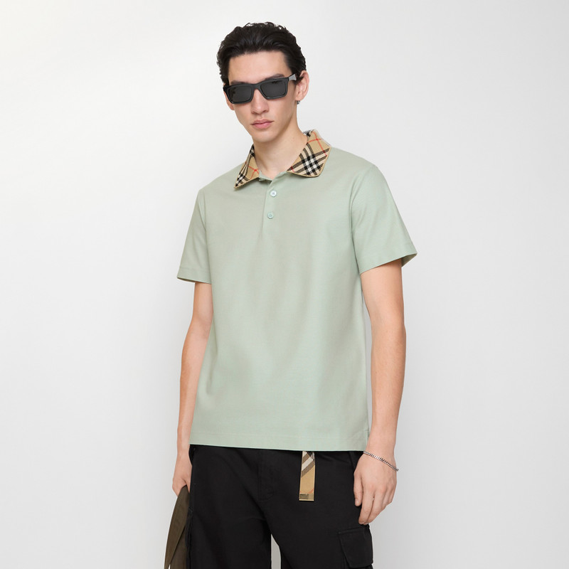 Burberry Check Collar Cotton Polo Shirt outlook
