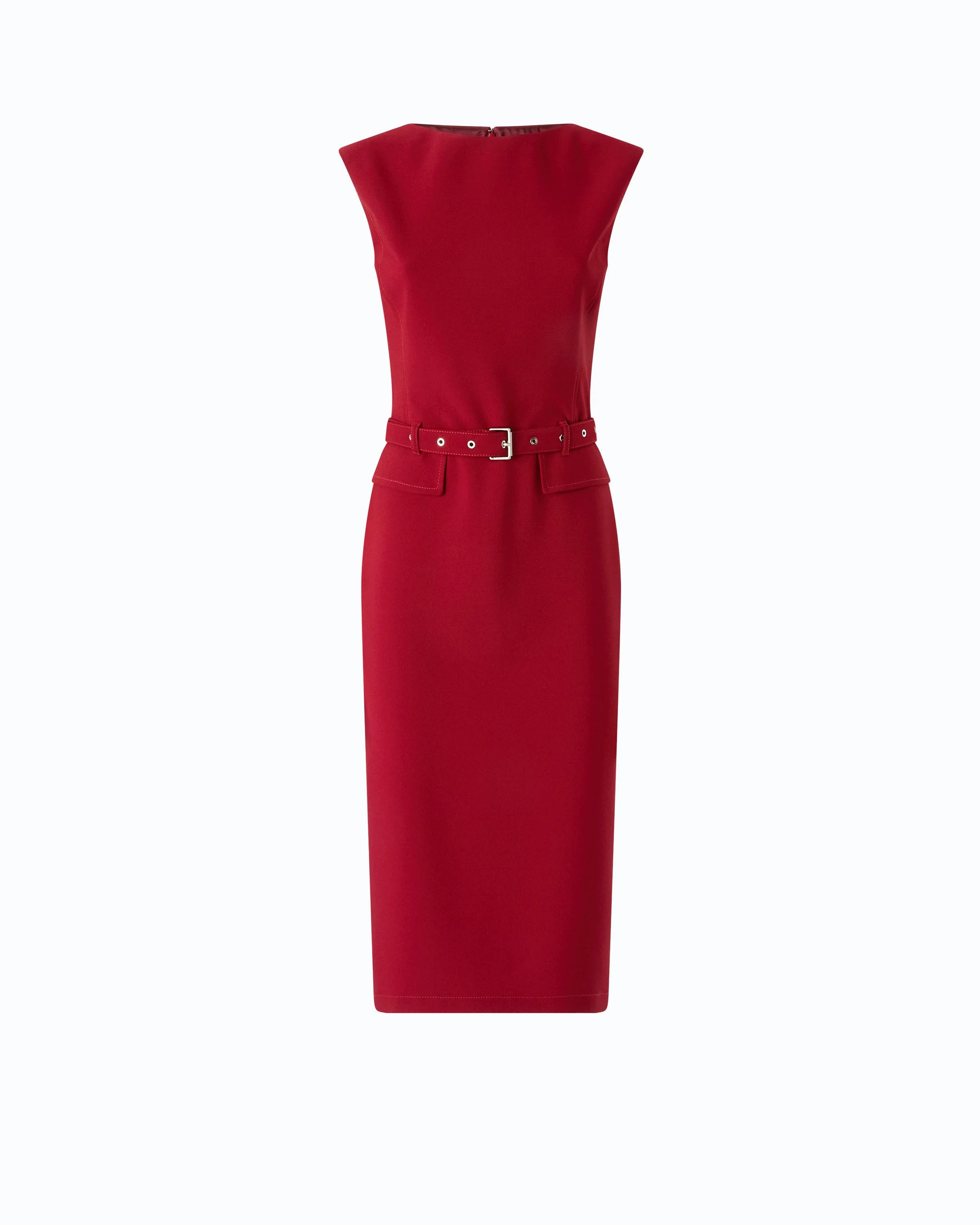 MIDI SHEATH DRESS WITH BELT - 1