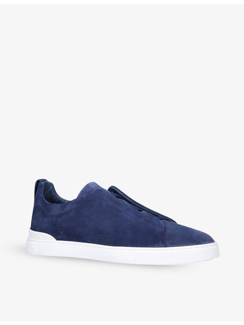 Triple stitch low-top suede trainers - 3